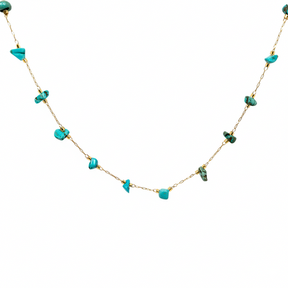 Steel and turquoise necklace