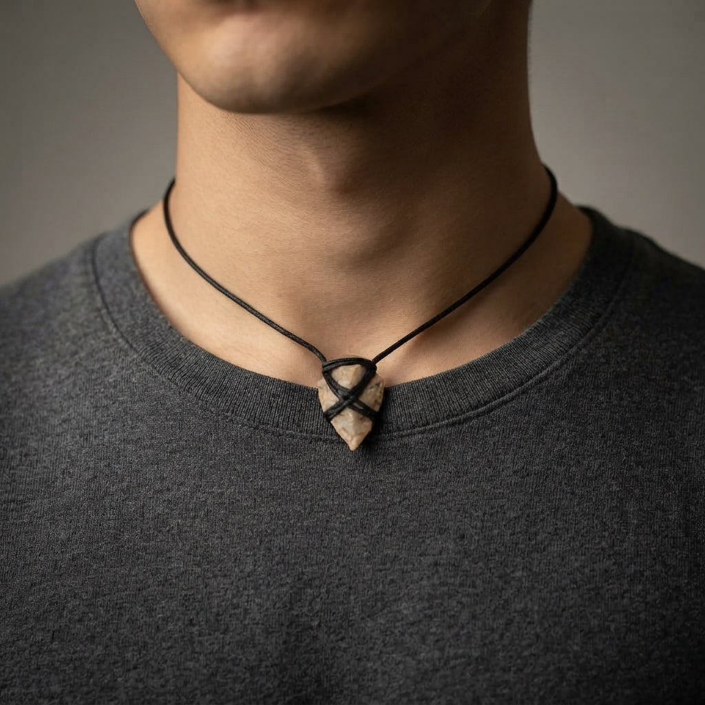 Flint arrowhead pendant