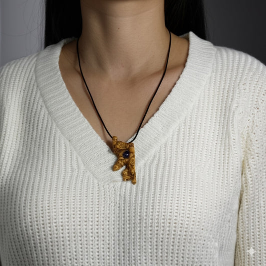 Olive and Amethyst Verruga Pendant