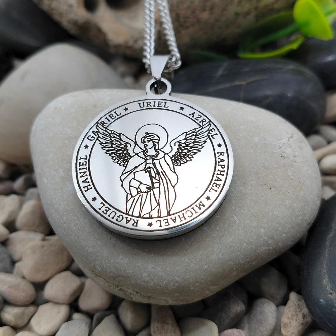 Colgante Shungit Arcangeles/Protección EMF / Protección 5G