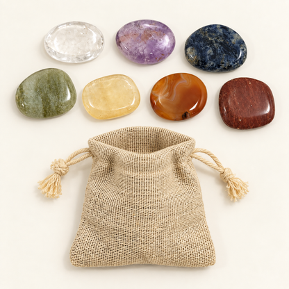 kit 7 chakras rodado plano