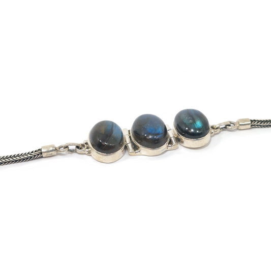 Pulsera Labradorita plata