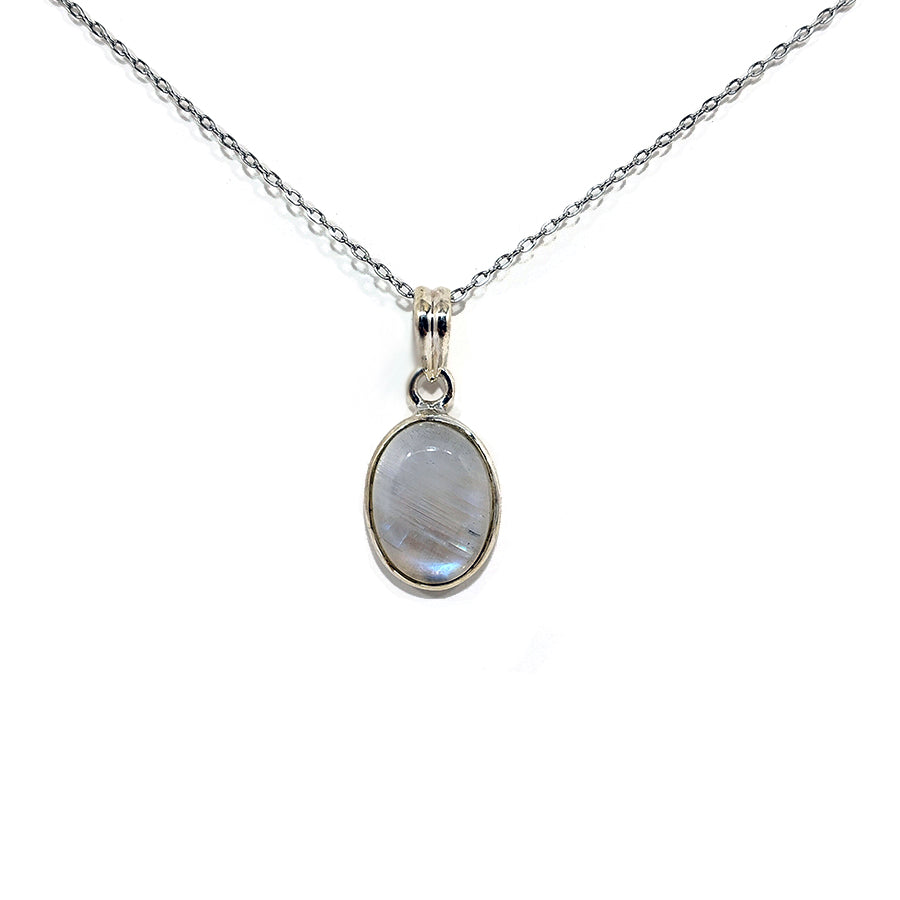 Colgante Piedra luna plata