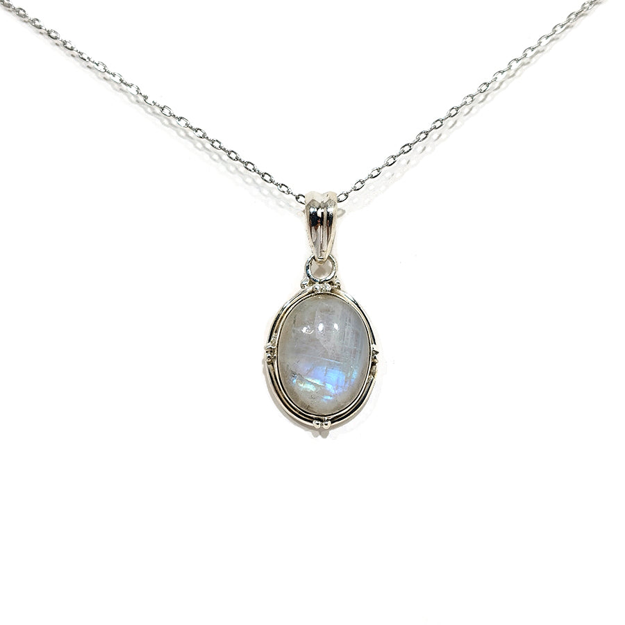 Colgante Piedra luna plata