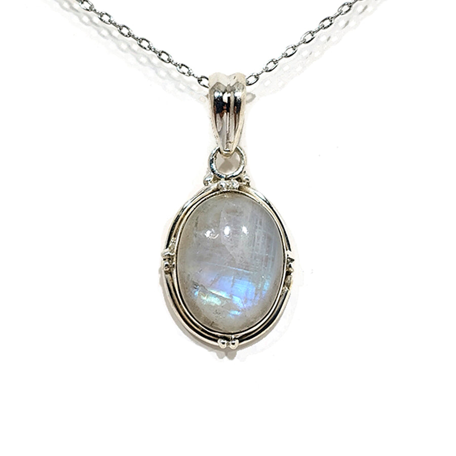 Colgante Piedra luna plata