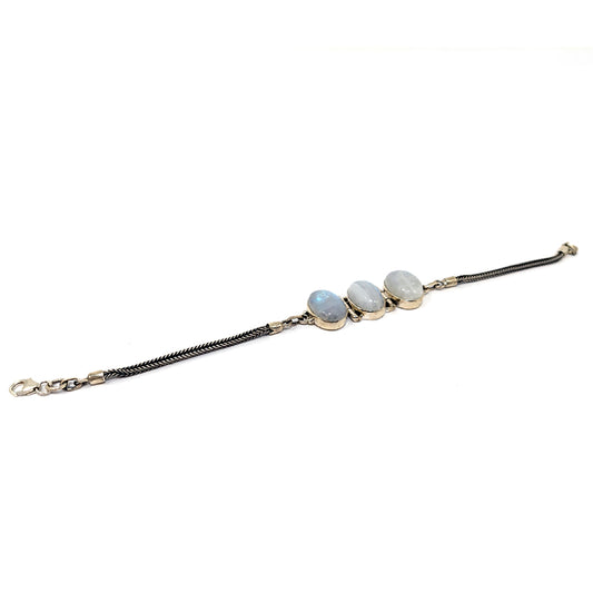 Pulsera piedra Luna plata
