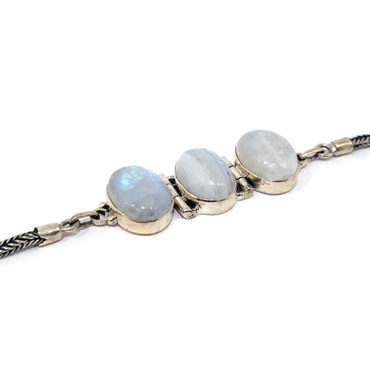 Pulsera piedra Luna plata