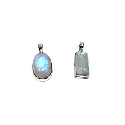 Colgante piedra luna plata