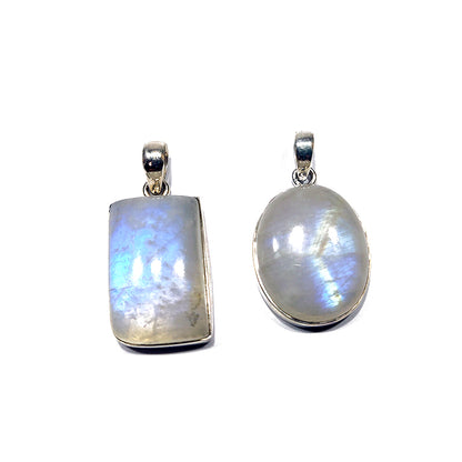 Colgante piedra luna plata