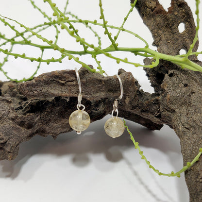 Citrine 8mm ball earrings