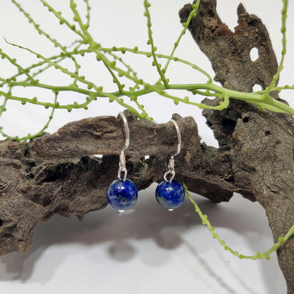 Lapis Lazuli Ball Earrings 8mm