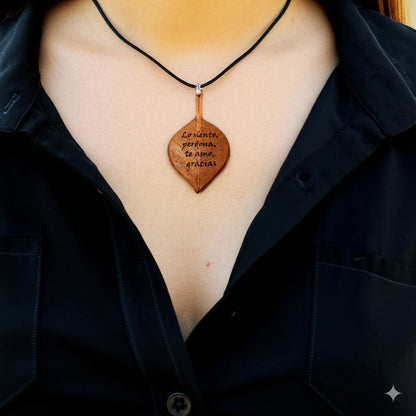 Ho'oponopono leaf pendant