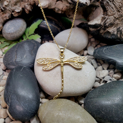 Rhinestone Dragonfly Pendant