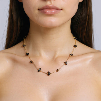 Steel and turquoise necklace