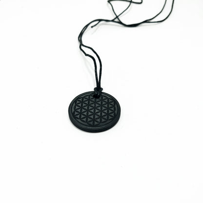 Shungite Flower of Life Pendant / EMF Protection / 5G Protection
