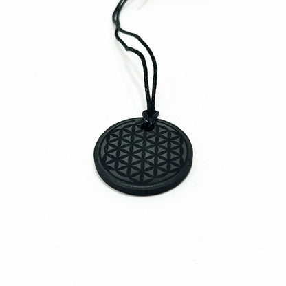 Shungite Flower of Life Pendant / EMF Protection / 5G Protection
