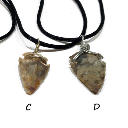 Flint arrowhead pendant