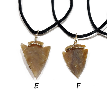 Flint arrowhead pendant