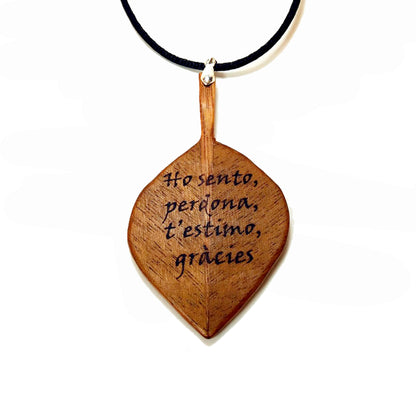Ho'oponopono leaf pendant