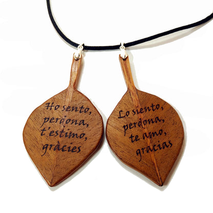 Ho'oponopono leaf pendant