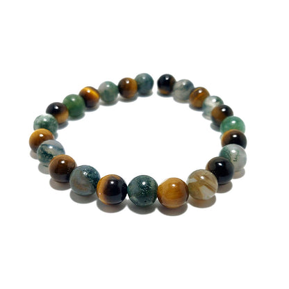 Pulsera Ojo de Tigre y Agata musgo