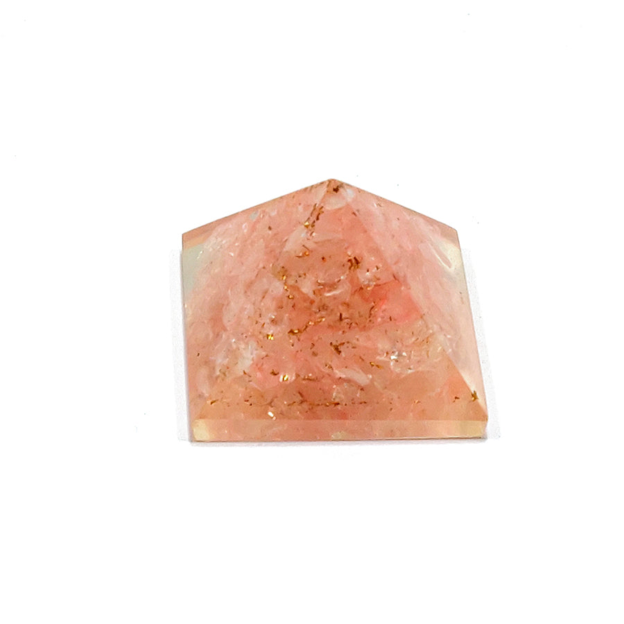Pirámide Orgonita Cuarzo rosa / Protección EMF / Protección 5G