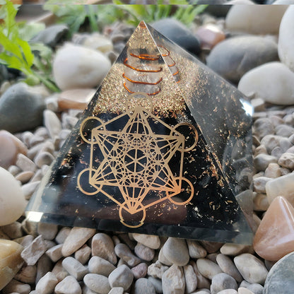 Pirámide Orgonita Shungit metatron / Protección EMF / Protección 5G