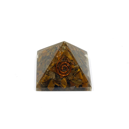 Tiger's Eye Orgonite Pyramid / EMF Protection / 5G Protection